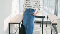Rok Midi Denim untuk Hangout 