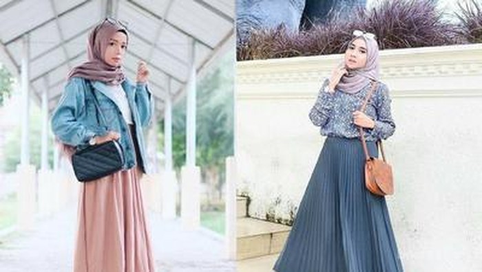 Padu Padan Baju Longgar dan Rok Polos untuk Hijabers