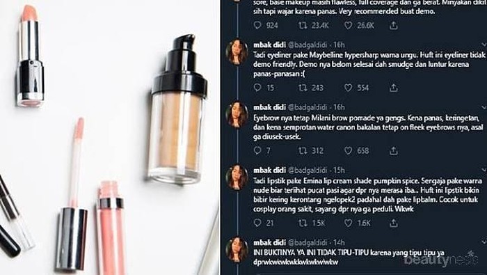 Beda dari yang Lain, Wanita ini Justru Review Makeup di Tengah Ramainya Demo Mahasiswa
