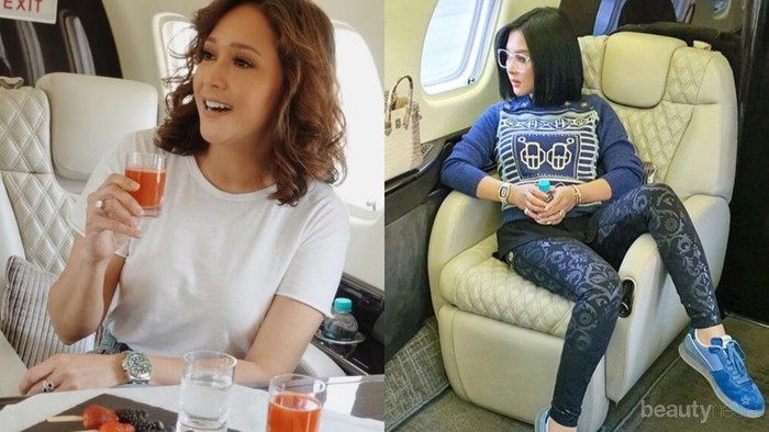Adu Gaya Syahrini VS Maia Estianty Saat Naik Jet Pribadi, Mana yang Lebih Kece?