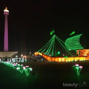 Spot Selfie Terbaik Festival of Light 2019, Lampu Instagramable di Monas