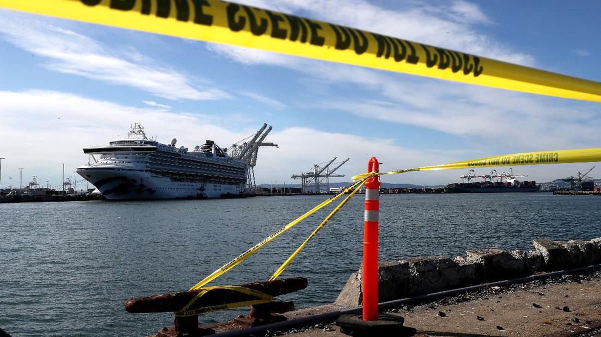 FOTO: Penumpang Kapal Pesiar Grand Princess Dikarantina
