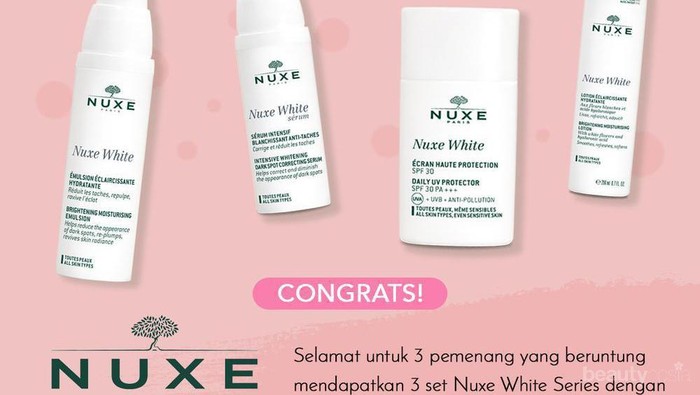 [GIVEAWAY ALERT] 3 Pemenang Giveaway Nuxe! Selamat Ya, Ladies!