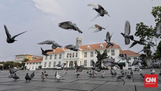Suasana Kota Tua sepi pengunjung. Jakarta, Sabtu 14 Maret 2020. CNN Indonesia/Adhi Wicaksono