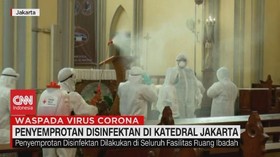 VIDEO: Penyemprotan Disinfektan di Katedral Jakarta