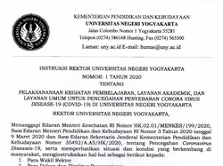 Cegah Virus Corona, UNY Terapkan Kuliah Online Mulai Pekan Depan