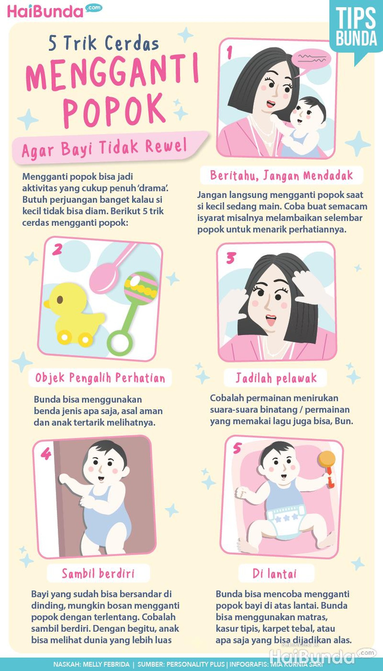 Trik Cerdas Ganti Popok Agar Bayi Tidak Rewel Mengganti popok bisa menjadi kegiatan yang cukup 'dramatis' ya, Bun. Simak tipsnya untuk membuat pergantian popok jadi menyenangkan.