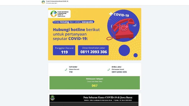 Pemprov Jawa Barat di bawah Ridwan Kamil meluncurkan situs soal virus corona menyusul langkah DKI Jakarta di bawah Anies Baswedan.