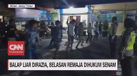 VIDEO: Balap Liar Dirazia, Belasan Remaja Dihukum Senam
