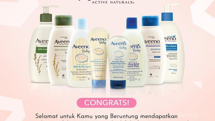 [GIVEAWAY ALERT] 19 Winner Giveaway Aveeno, Intip Disini Ladies!