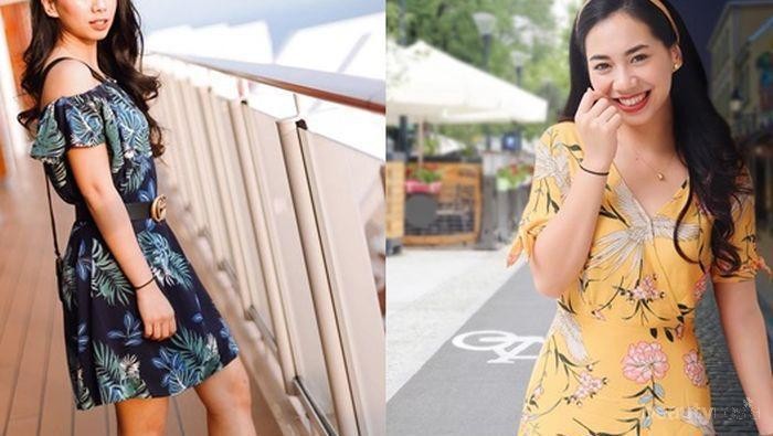 Tampil Lebih Feminim Saat Liburan dengan Dress Bermotif ala Abel Cantika