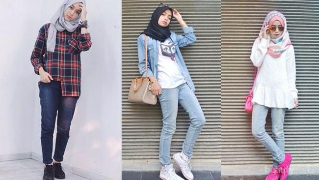 Fashion Hijab Celana Jeans - Ootd Hijab Style Atasan Untuk Celana Jeans