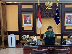 Tangkal Corona, Panglima TNI Ratas via Teleconference Bareng Kabinet