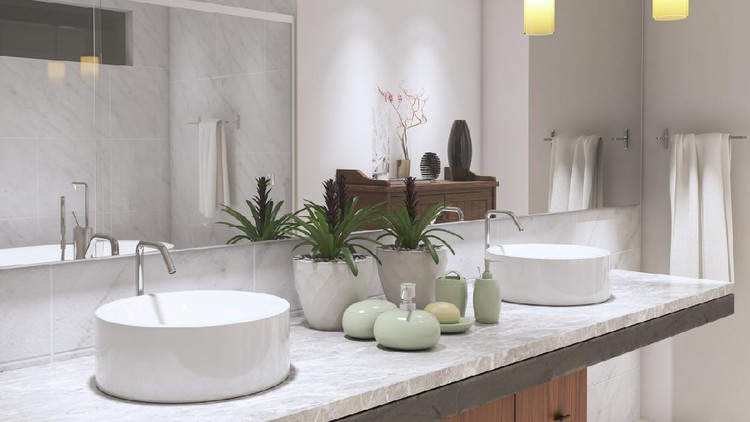 aya kontemporer yang mirip dengan modern bisa diterapkan dalam mendesain kamar mandi. Terutama bagi Bunda yang akan membangun rumah minimalis.
