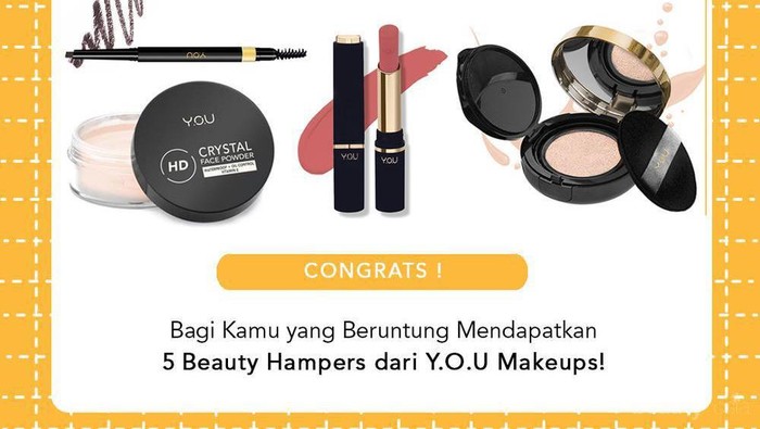 [GIVEAWAY ALERT] 5 Pemenang Beautynesia Giveaway Y.O.U Makeups, Intip Disini Ya!