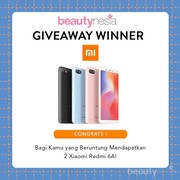 [GIVEAWAY ALERT] 2 Pemenang Giveaway Beautynesia Berhadiah Xiaomi Redmi 6A, Congrats Ladies!