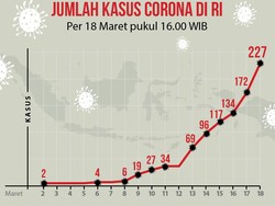 Grafik Data Lonjakan Kasus Virus Corona di Wilayah RI