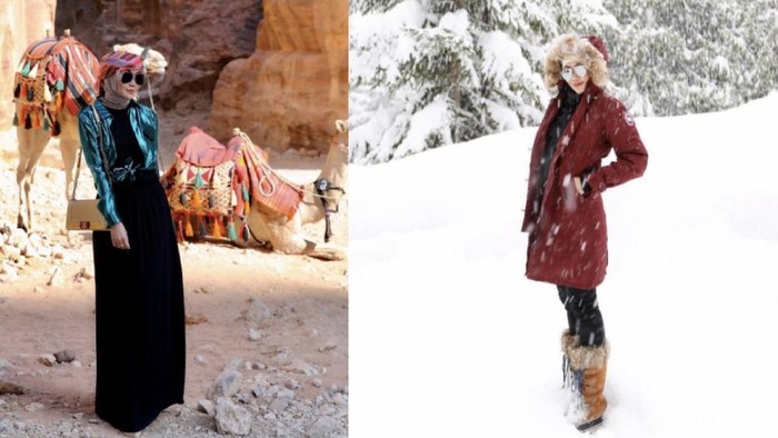 Inspirasi Style Hijab Traveling Ala Selebgram Sosialita Diana Safira