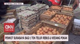 VIDEO: Pemkot Surabaya Bagi 1 Ton Telur Rebus & Wedang Pokak