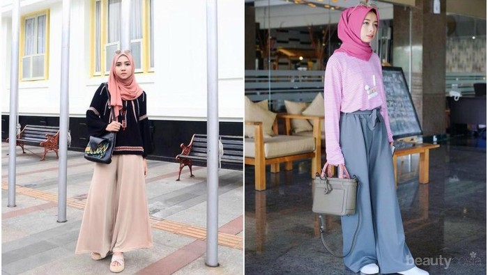 Tampil Kekinian dengan Mix  and Match  Celana  Palazzo Hijab  