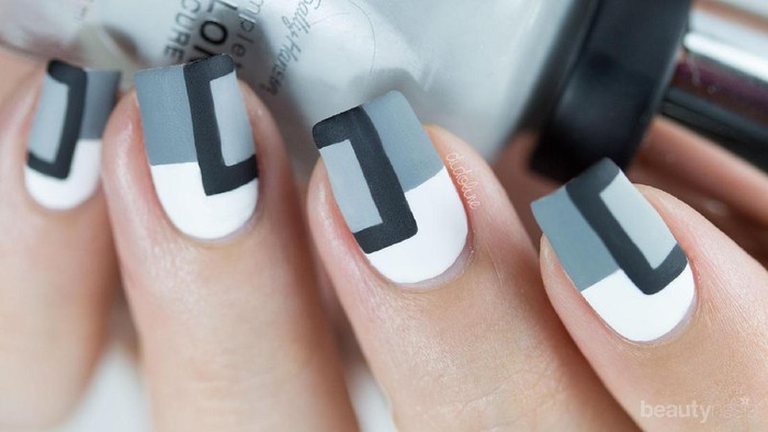 Manis Tapi Tetap Minimalis dengan Tren Nail Art Monokrom