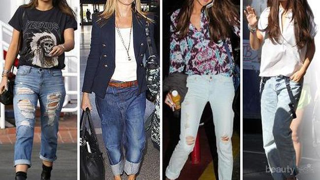 Coba Berbagai Gaya  Boyfriend  Jeans ala Artis Hollywood Ini 