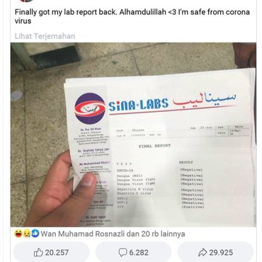 Viral Pria Bersyukur Negatif Corona, Tapi Hasil Lab Ungkap Positif HIV