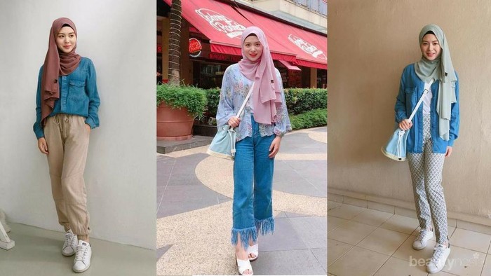 Ini Inspirasi Kekinian dan Hits dengan Denim Ala Korean Style untuk Para Hijabers