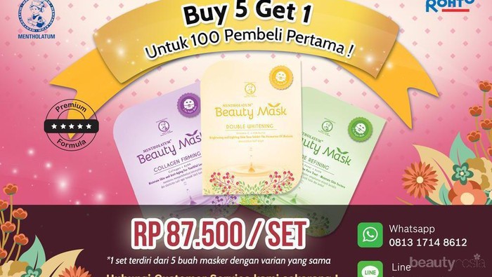 [Buy 5 Get 1] Super Melembapkan dan Mencerahkan! Beauty Mask Kini Hadir di Beautynesia  Store!