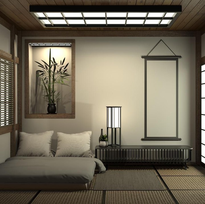 Di kamar tidur rumah minimalis gaya Jepang, Bunda juga bisa menambahkan tanaman di sudut ruangan. (Foto: iStock)