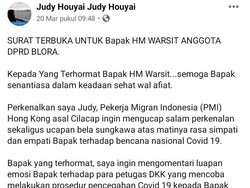 Anggota DPRD Blora Emoh Cek Kesehatan, TKW Hong Kong Kirim Surat Terbuka