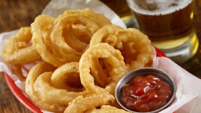 Delicious Fried Curly Fries close up