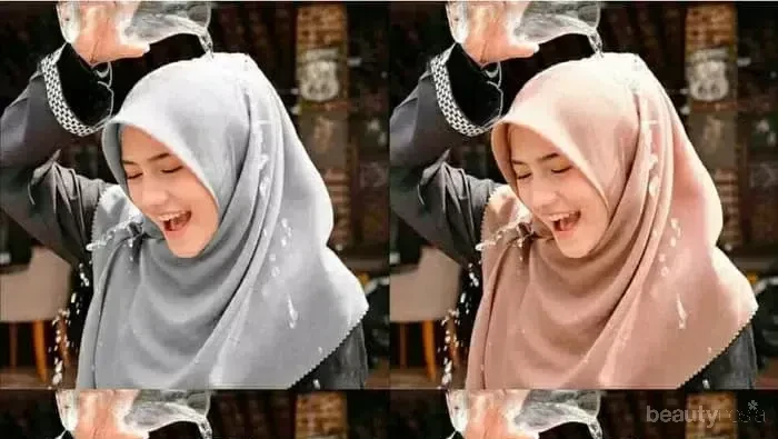 Viral Tren Hijab Segi Empat Water Proof, Solusi Tampil Paripurna Saat Musim Hujan