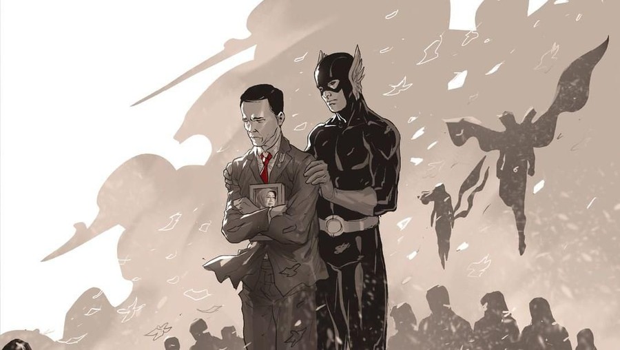Ilustrasi Gundala hadir di pemakaman ibunda Jokowi.