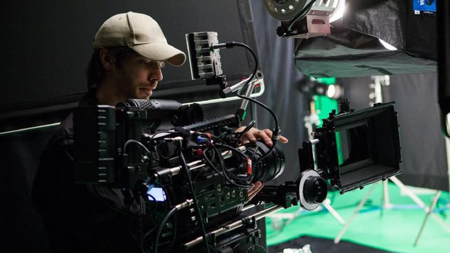 Film crew on set.