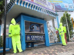 Satlantas Tulungagung Sterilisasi Sarana Jalan Raya dan Pos Polisi