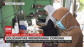 VIDEO: Ibu-ibu Produksi Masker untuk Dibagikan Gratis