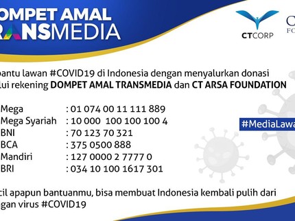 Donasi untuk Tenaga Medis bersama Transmedia dan CT ARSA Foundation