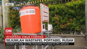 VIDEO: Sejumlah Wastafel Portabel di Jakarta Rusak