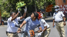 FOTO : Kampanye 'Polisi Corona' Ala India