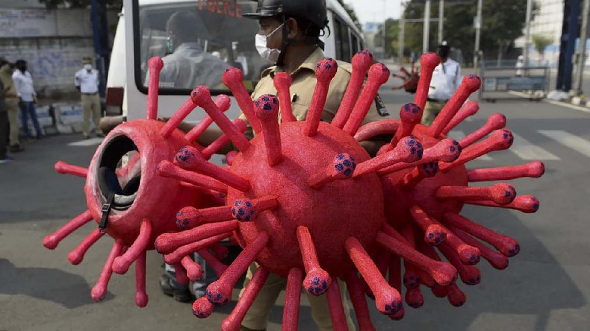 FOTO : Kampanye 'Polisi Corona' Ala India