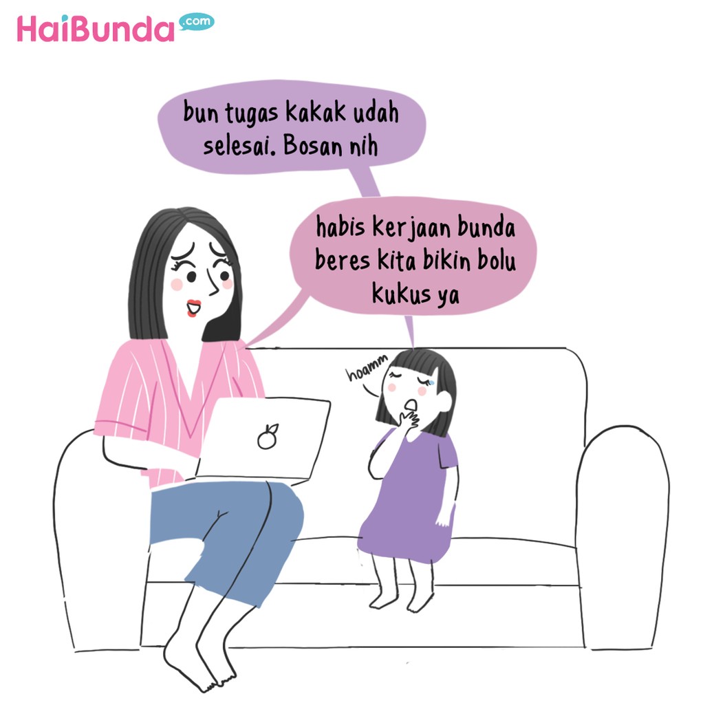 Beragam aktivitas dilakukan Bunda, Ayah dan Kakak ketika ada karantina mandiri karena pandemi Corona.