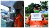 FOTO : Mereka yang Tetap Mengabdi di Tengah Pandemi Ketika semua orang dipaksa untuk tetap berada di rumah, sejumlah pihak tetap mengabdi dan bekerja di luar rumah demi melawan pandemi Covid-19.