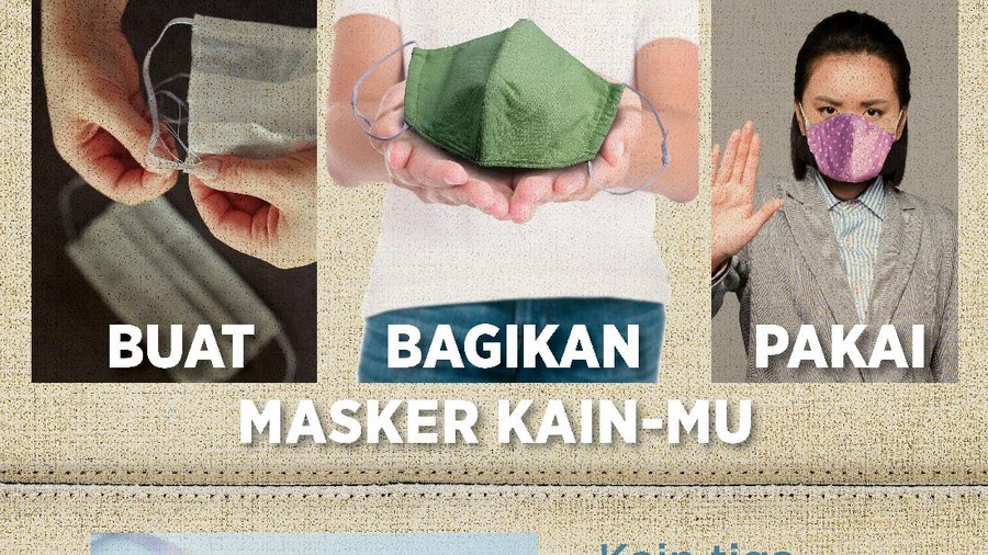 Bantu para tenaga kerja medis dengan menggunakan masker kain.