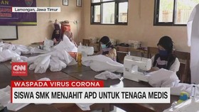VIDEO: Siswa SMK Menjahit APD untuk Tenaga Medis