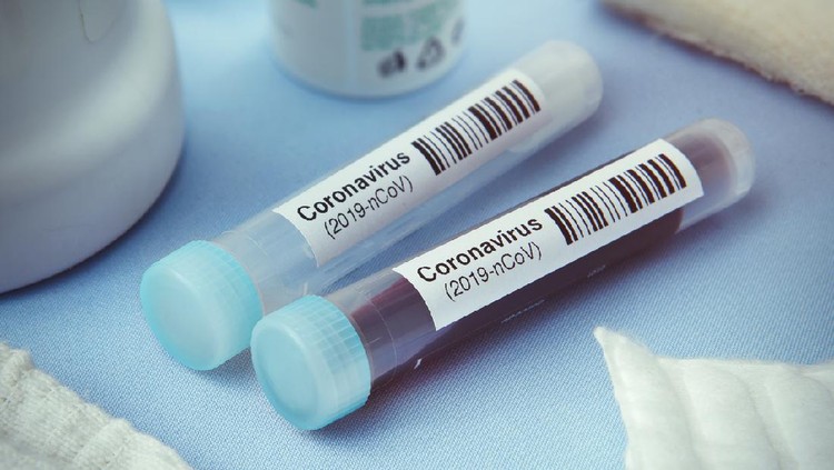 Detail of coronavirus test tubes