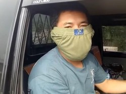 Waduh, Sopir Pikap Ini Pakai Celana Dalam Sebagai Masker