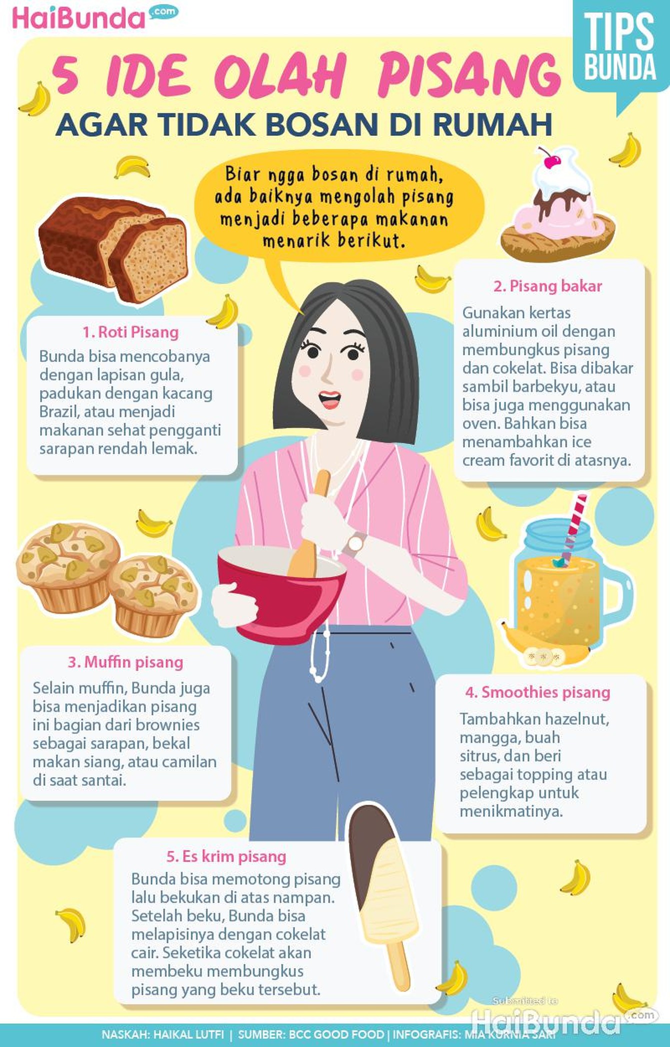 Work from home bisa jadi menjemukan jika tidak ada kegiatan yang menyenangkan. Coba buat olahan pisang ini yuk sebagai kegiatan terbaru agar enggak bosan.