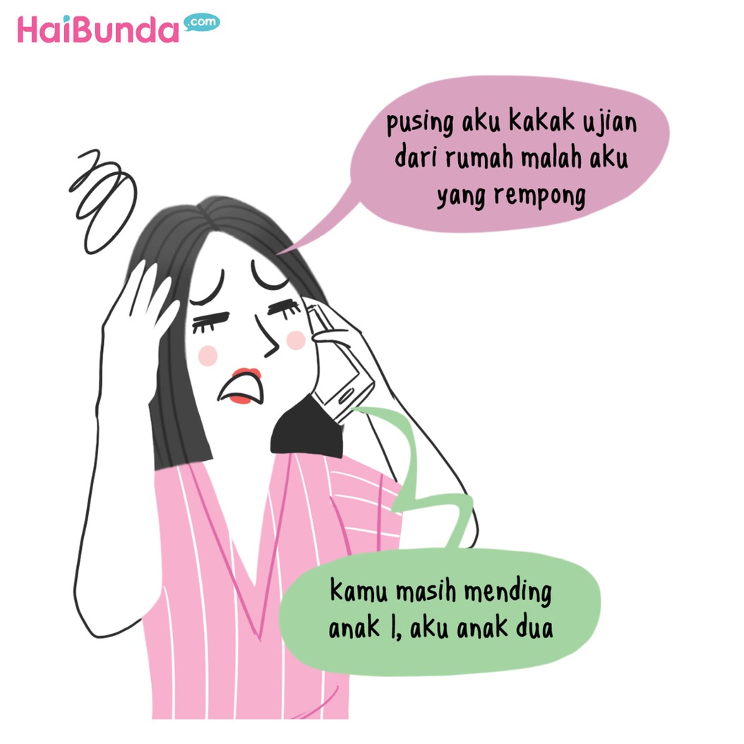 Beginilah drama saat anak harus ujian dari rumah karena pandemi corona. Bunda jadi ikut mumet.