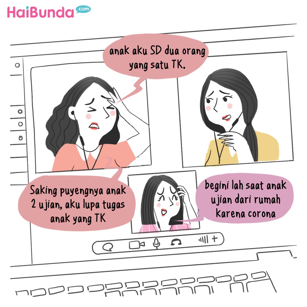 Beginilah drama saat anak harus ujian dari rumah karena pandemi corona. Bunda jadi ikut mumet.
